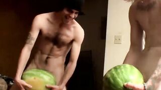 Three twinks stopped by for a hot shared jack off shoot