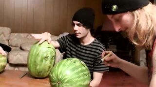 Three twinks stopped by for a hot shared jack off shoot