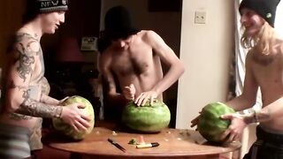 Three twinks stopped by for a hot shared jack off shoot