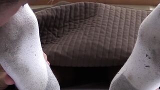 Hunk is asleep while another man licks and sniffs his toes