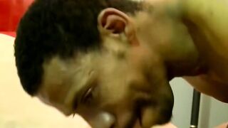 Amateur homo sucks black cock and takes it from behind