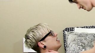 Tongue twisting and bareback cock riding for twink dudes