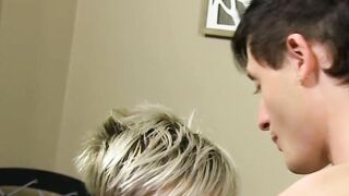 Tongue twisting and bareback cock riding for twink dudes