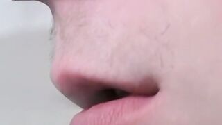 Solo jerking and cum showering while smoking by young Jason