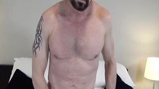 Muscular daddy Jason Sparks works out and beats his meat to milk it of cum