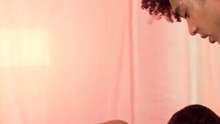 Petite Eric Ford pleasured by studs Matie and Derek Cline