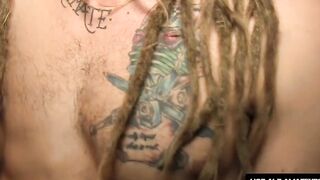 RealAltGuys.com - Tattooed skater twink with dreads masturbates his hard pecker and s