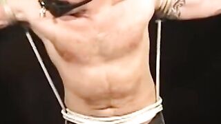 MuscleJockBound.com - Restricted jock enjoys bondage with his balls bound too in a ki