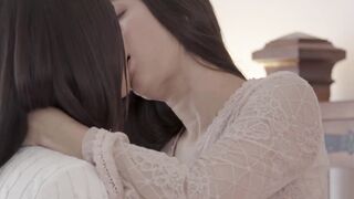 Lesbian teen Emily Willis scissoring with stepsister