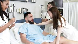 Hospital room foursome with naughty doctors