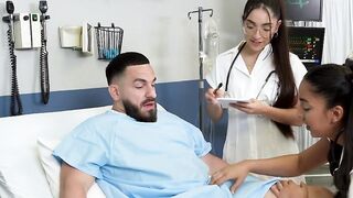 Hospital room foursome with naughty doctors