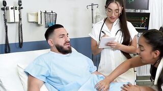 Hospital room foursome with naughty doctors