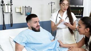 Hospital room foursome with naughty doctors