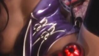BDSM brunette Cherokee drills with dildo ebony babes pussy