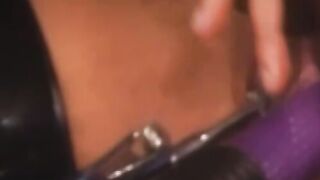 BDSM brunette Cherokee drills with dildo ebony babes pussy
