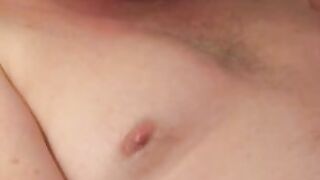 Fat mature man solo jerks off his small cock and cums