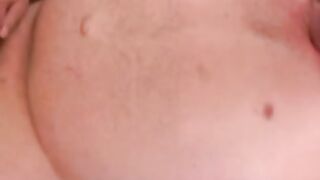 Fat mature man solo jerks off his small cock and cums