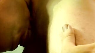 Experienced cock guzzler gives amateur dude a blowjob