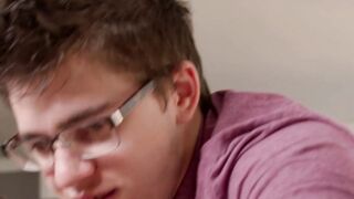 Two studs jerking off their cocks before bareback session