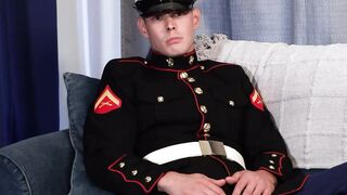 Hairy muscular soldier dude Mac II enjoys a solo masturbation for you to see