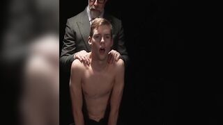 Slim Jack Bailey oozed cum after getting fingered by hot daddy Lance Charger
