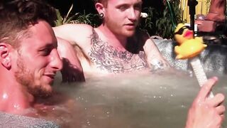 SwingYourBalls.com - Inked ginger homo enjoys jacuzzi then jack off with his lover