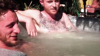 SwingYourBalls.com - Inked ginger homo enjoys jacuzzi then jack off with his lover