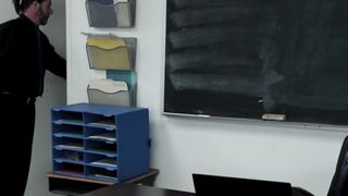 Petite schoolgirl bouncing on teachers cock after oral
