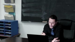 Petite schoolgirl bouncing on teachers cock after oral