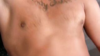 MenWithFur.com - Cock-hungry slut strokes his hairy dick with passion