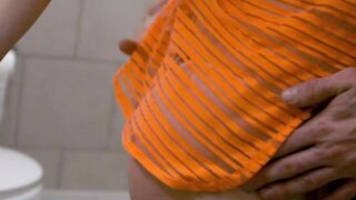 Mandy Muse bends over in the bathroom and takes fat cock