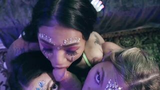 Party gets out of hand with three teen besties into sex fest