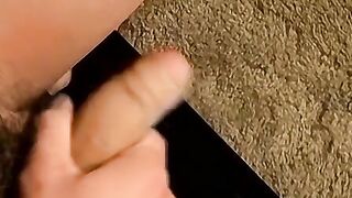 Athletic straight thug jerks off his big cock and cums solo