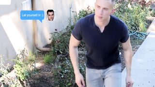 Muscular stud baebacked and sucked by guy with huge dick