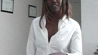 This cute ebony teen visits her mentor