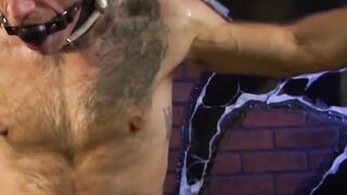 MuscleJockBound.com - Jock's bondage enjoyment with balls bound and cock restrained i