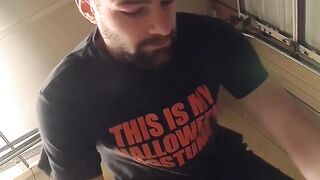 Handsome straight Mickey Waters thrust his wet boner in and out in the Fleshlight