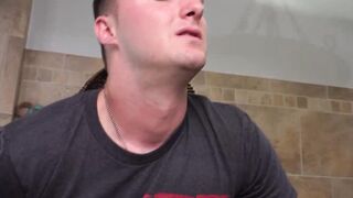 Brunette military Jaxon with enjoys a solo masturbation with multiple toys