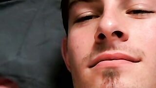 Hot Mike Roberts jerks and bursts steamy cum after his workout session