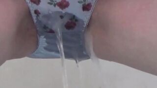 NipponPissTV.com - Young Japanese vixen soaking her panties up with pee in public
