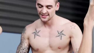 BuddiesNextDoor.com - Johnny bends Drake Tyler over a workout ball for an intense ana