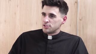 FatherXXX.com - Young believer jerks off in ecstasy as religious daddy drills him wit
