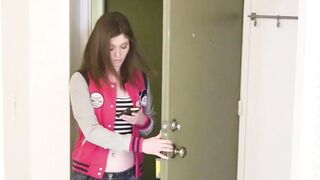 Creampied teen Terra Cox knows how to deepthroat big dick