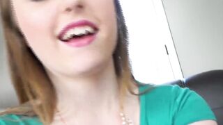 Hot stepdaughter River Fox rides hard cock reverse cowgirl