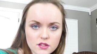 Hot stepdaughter River Fox rides hard cock reverse cowgirl