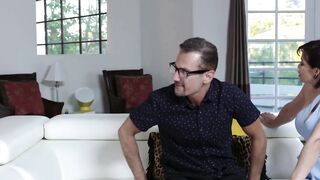Mom teaches daughter Candy White how to fuck with stepdad