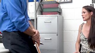 Sexy shoplifting cougar Sofie Marie drilled hard by officer