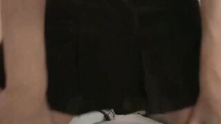 Petite teen with tattoos sucks cock and bends for doggy