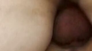 Beautiful ebony teen gets warm facial from older lover