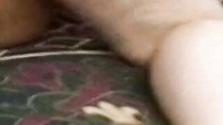 Beautiful ebony teen gets warm facial from older lover